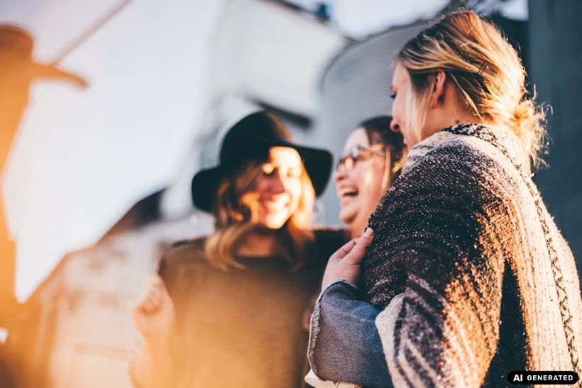 Pflegende Angehörige – Frauen lachen gemeinsam, Entlastung durch Auxilium Forst Baden